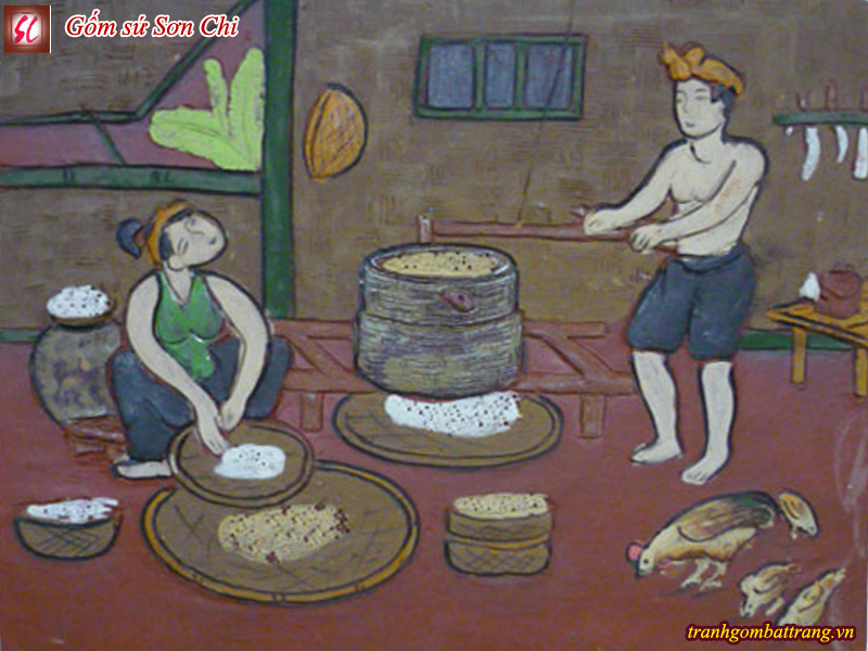 Tranh gốm bát tràng | Tranh Dân Gian